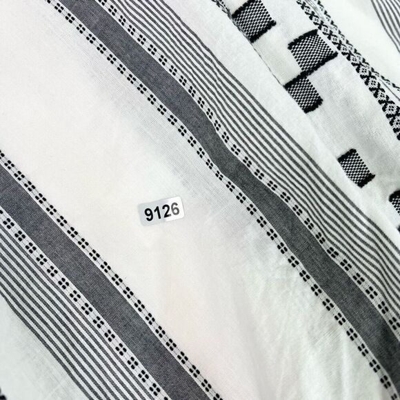 Ann Taylor Loft Cover Up Womens Medium Black White Fringe Drawstrings Tunic NEW - Picture 9 of 9